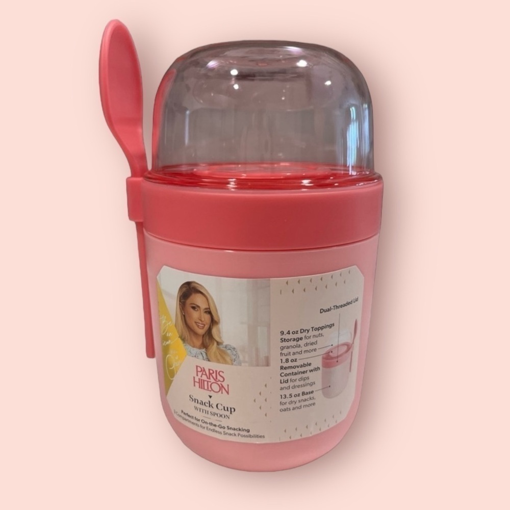 Paris Hilton Punk Snack Cup With Spoon and Dipping Container NWT